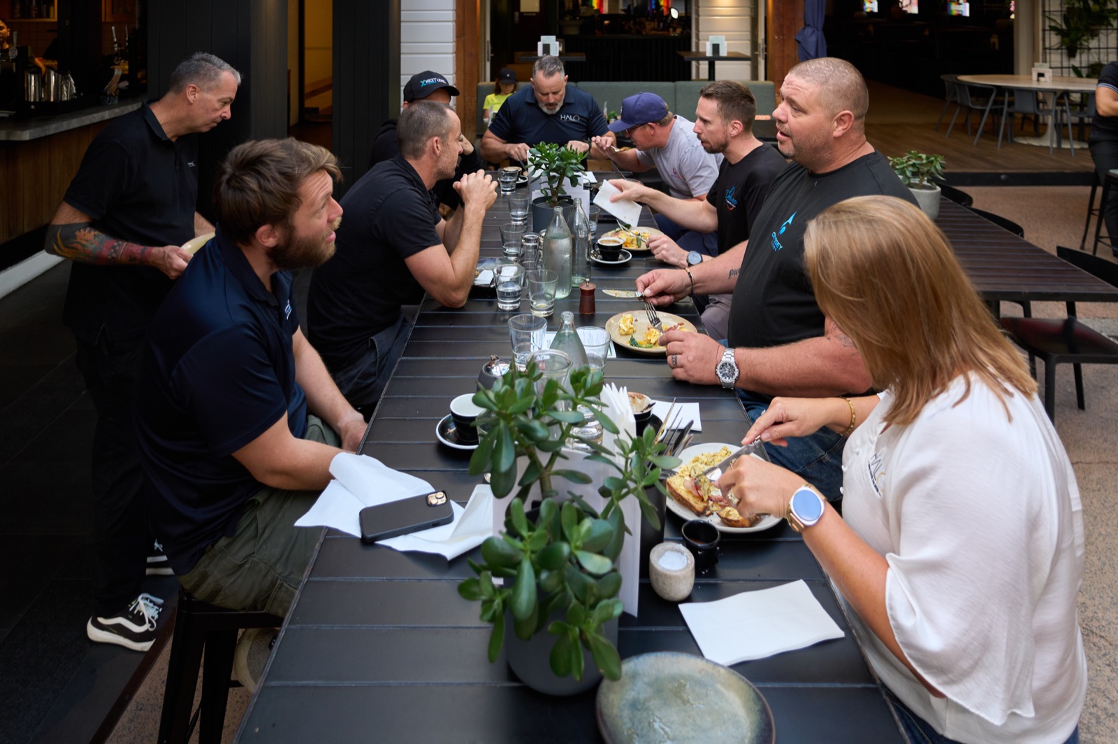 Trade business owners around the table at Halo